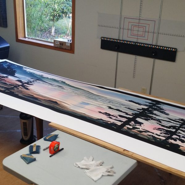 “Morning Surf” being printed.